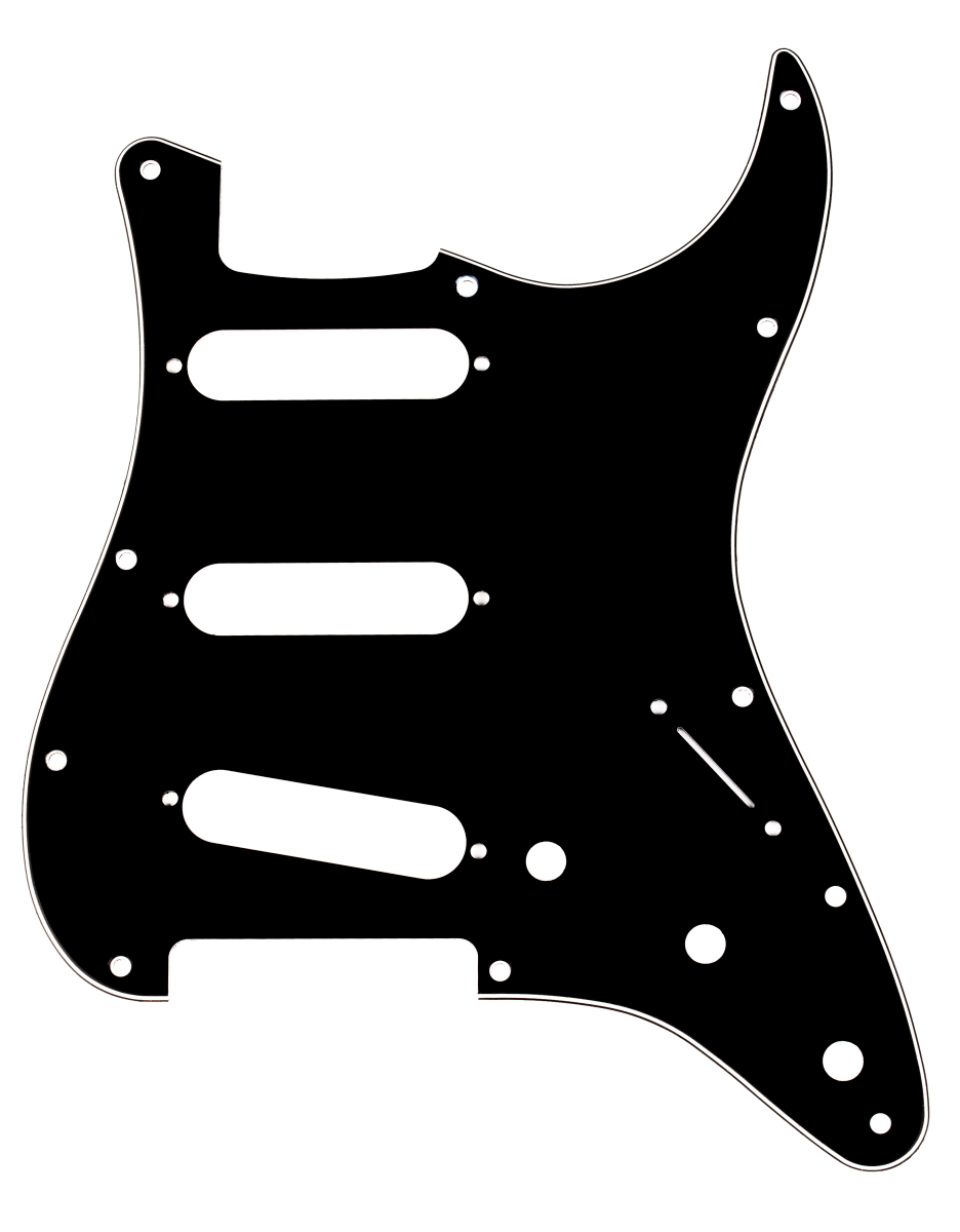 Fender 11 Hole Modern-Style Stratocaster Blk-Wht-Blk pickguard
