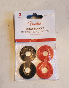 Fender Block strap locking system Black/Red