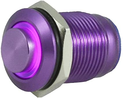 Tesi POCO 12MM Momentary LED Push Button Guitar Kill Switch Purple/Purple