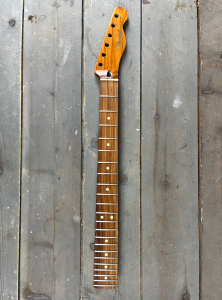 Roasted Maple Tele Neck, 22 Jumbo Frets, 12," Pau Ferro, Flat Oval Shape