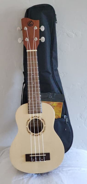 Grape Ukulele 21" Soprano w/ bag, & strings(2 sets) Spruce