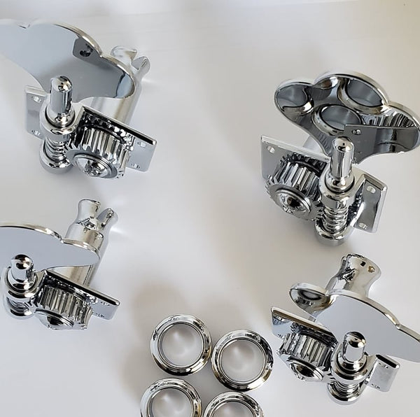 J & P style in-line bass tuners (4) - Chrome