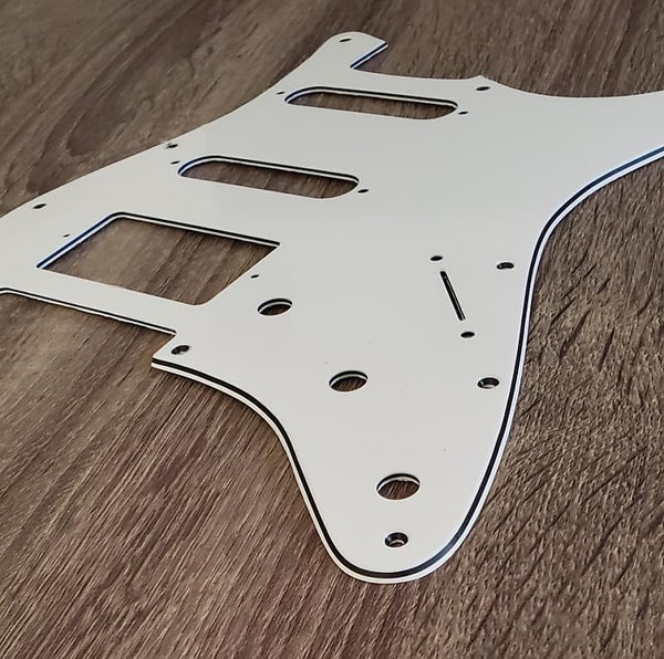 TGPS Strat Style White/Black/White Pickguard